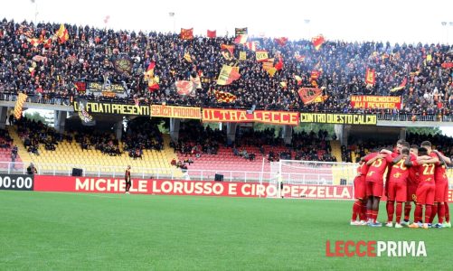 Prima del match con la capolista Inter, rifinitura a porte aperte per il Lecce