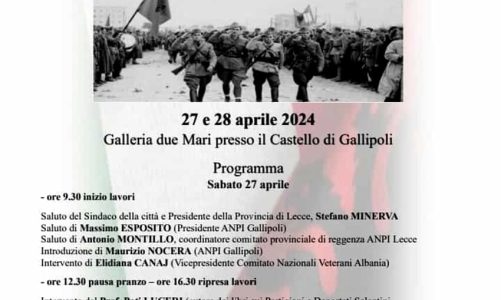 Resistenza Italia-Albania: due giorni di convegno nella Galleria dei Due Mari