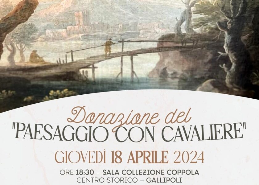 Sala Collezione Coppola, s’inaugura il nuovo quadro “Paesaggio con cavaliere”